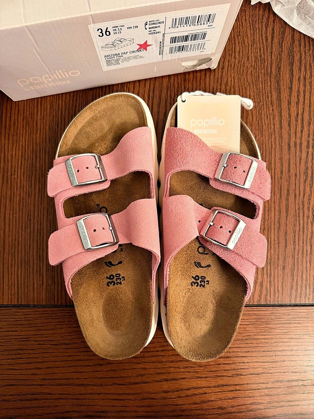 Papillio Arizona Pap Chunky Sandals in Candy Pink EU 36